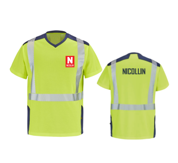 TEE-SHIRT HV JAUNE GHARBI 9T84 M.COURTES COEUR...