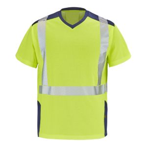 TEE-SHIRT HV JAUNE GHARBI 9T84 M.COURTES COEUR + DOS... 2