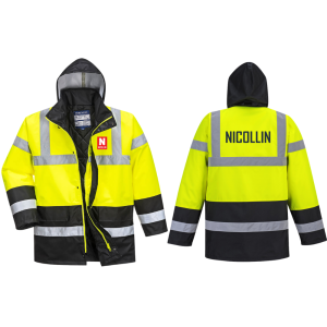 PARKA SIGNALISATION JAUNE/MARINE S466 COEUR + DOS "NICOLLIN"